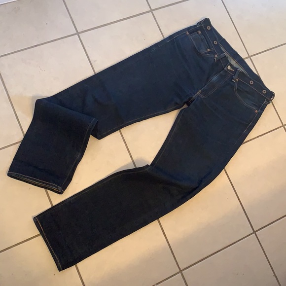 White Oak Cone Mills Levi’s 505 selvedge indigo denim jeans USA 34x34 2004 - Picture 5 of 9